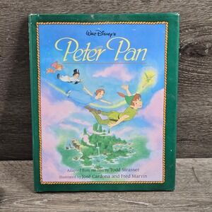 Disney Peter Pan Hardcover Book Kids Green 1994 Disney Press Edition